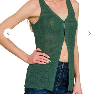 Zenana Outfitters Green Knit Tank Top